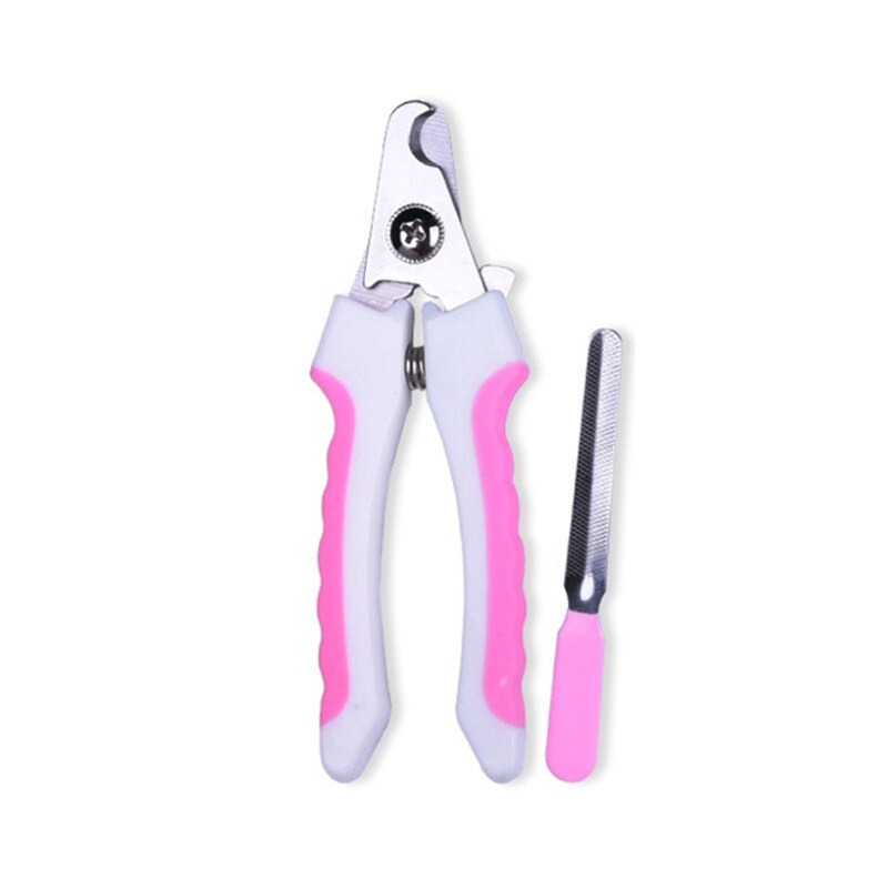 Cortaúñas para mascotas, tijeras, recortador, aseo para perros y gatos con lima de uñas, Grande/mediano: Pink / S 12.2cm