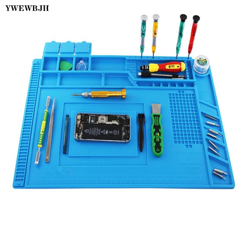 Mobile phone repair silicone work mat High temperature resistance workbench anti-static with magnetic parts suction