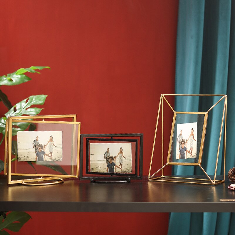 Cadre Photo géométrique en fer forgé, accessoires décoratifs créatifs pour la maison