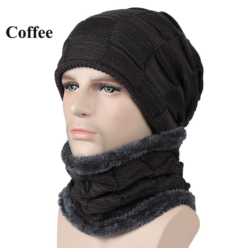 Baberos de esquí para hombre y mujer, máscara de Snowboard, pasamontañas, para montar babero al aire libre, sombreros de Calavera, gorros de lana tejidos, bufanda para esquiar: coffee