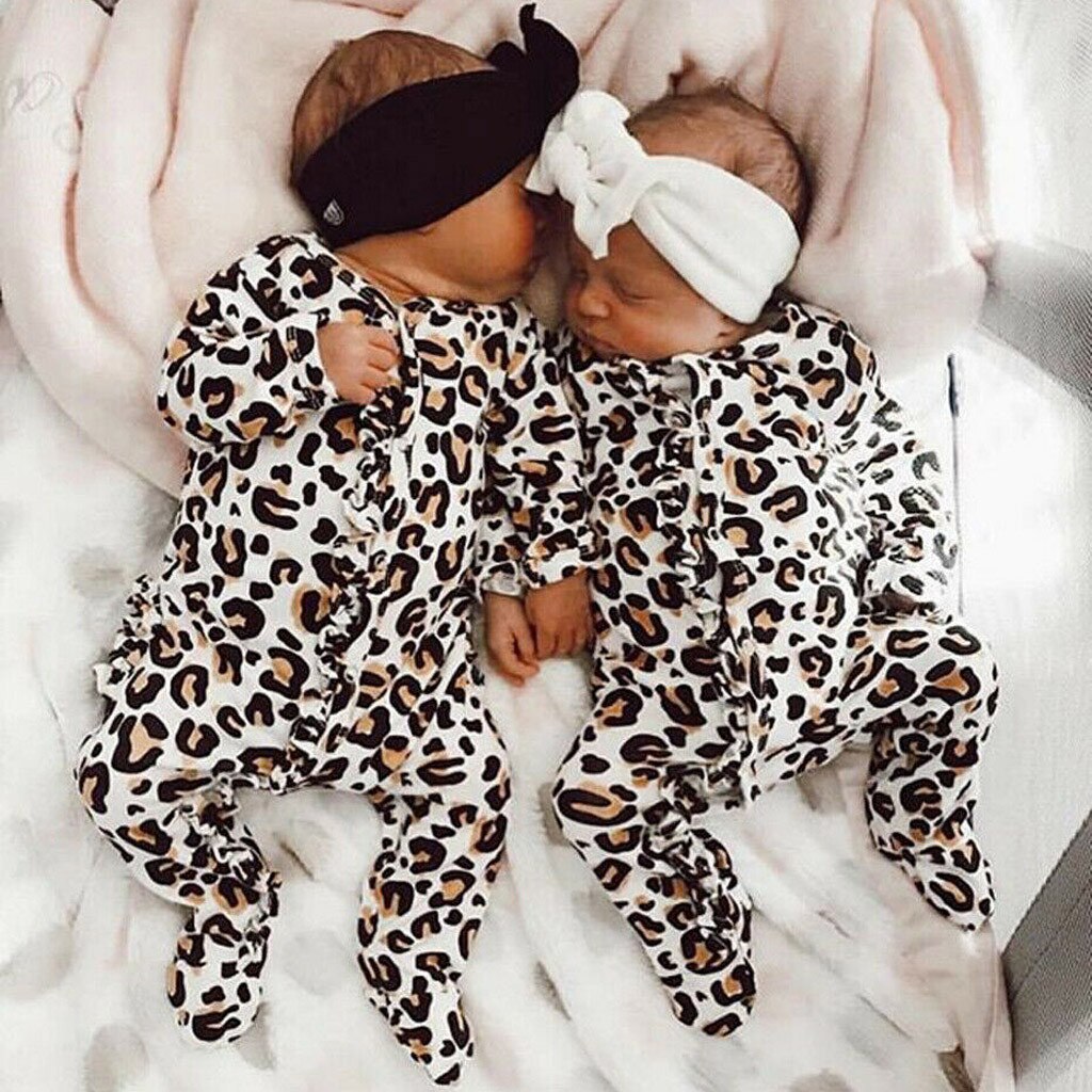 Leopard Print Infant Neugeborene Kleidung Baby Junge Mädchen Romper Baumwolle Strampler Langarm Overall Baby Jungen Bodys Säuglings Kleidung