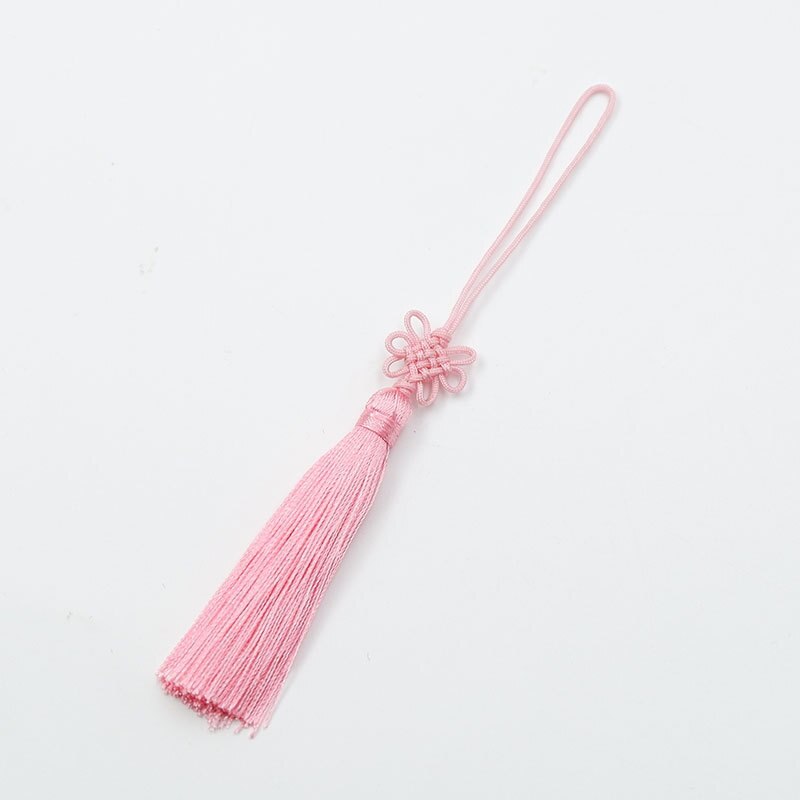 10PC gemischt Farben Chinesischen Knoten Quaste Lesezeichen Kleidung DIY Dekorative Zubehör Auto Schlüssel Tasche Anhänger DIY Handwerk Quaste Randbereich: Rosa