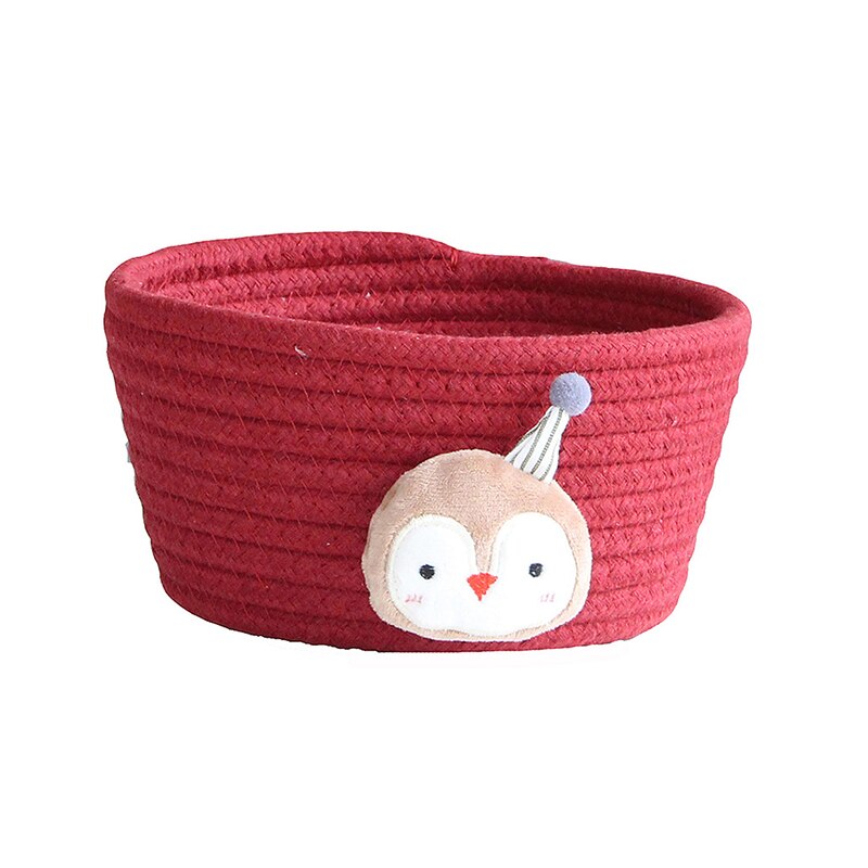 Cotton Rope Storage Baskets With Animals Shape Baby Dirty Clothes Laundry Basket Handmade Weaving Desktop Sundries Organizer Box: 1-8