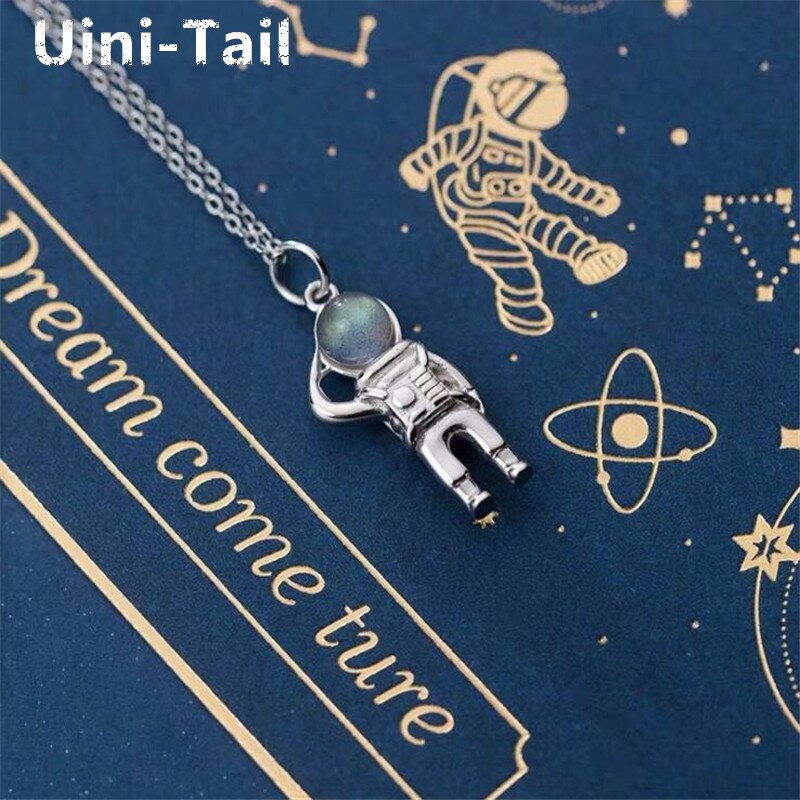 Uini-Tail 925 sterling silver cute astronaut necklace sweet temperament simple romantic jewelry