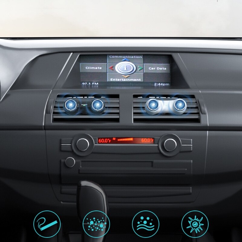 Car Air Purifier Ionizer Negative Ion Car Air Freshener Pm2.5 Activated Carbon Formaldehyde Auto Air Cleaner Accessiories