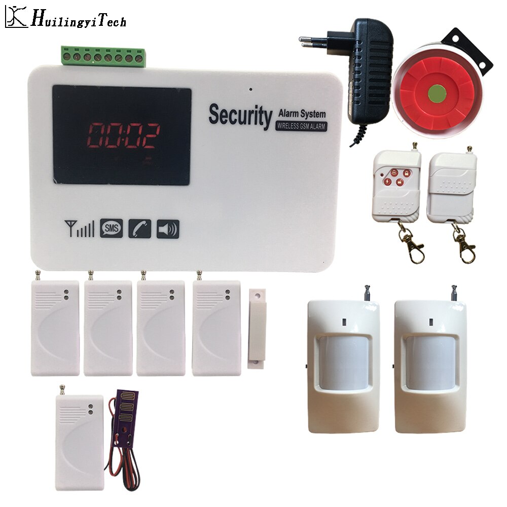 Home Security System Android IOS APP Control Wireless GSM Alarm SMS Alarm House Burglar Protect Alarm System: B120-2p4d1w / US Plug / Russian