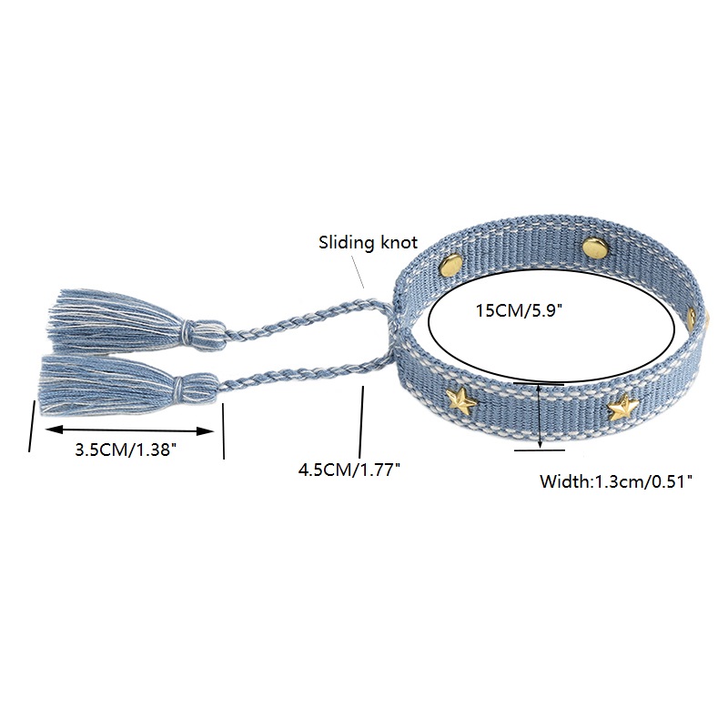 Bracciale dell'amicizia intrecciato per donne con piccole stelle Braccialetti di gioielli impilabili estivi Regali per la sorella