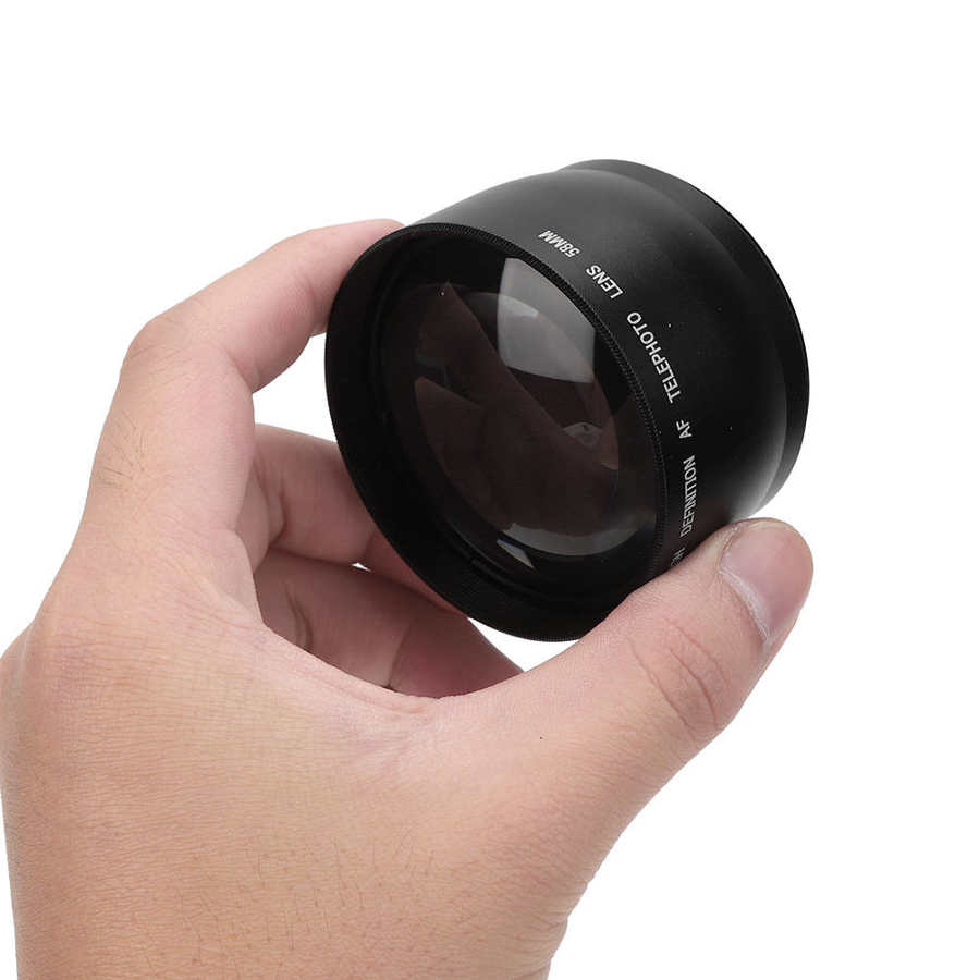 Camera Magnifying Lens 58MM 2X Aluminum Magnification Lens for All 58mm Diameter Camera Lenses