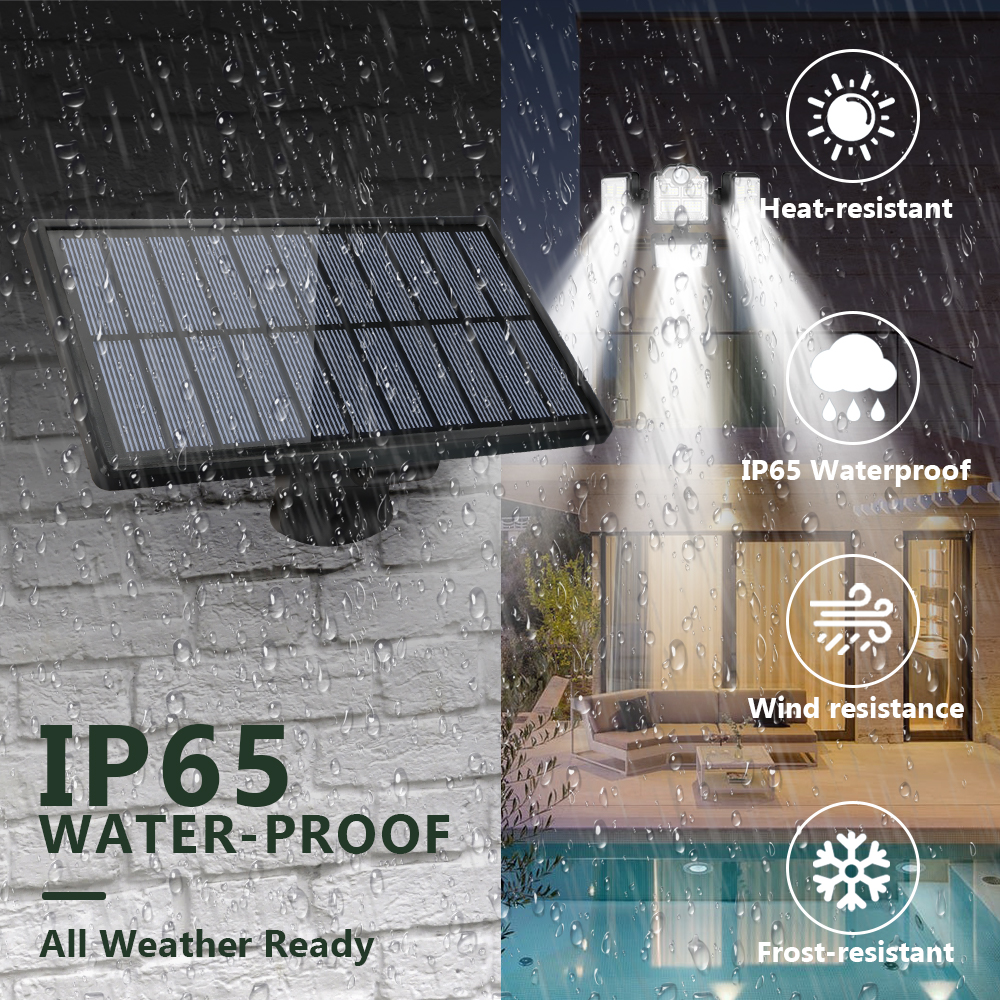 Panel słoneczny światło na czujnik ruchu 192/198LED ścienne lampa bezpieczeństwa 4 głowy zewnętrzne oświetlenie krajobrazu 3 tryby IP65 wodoodporna z Remot