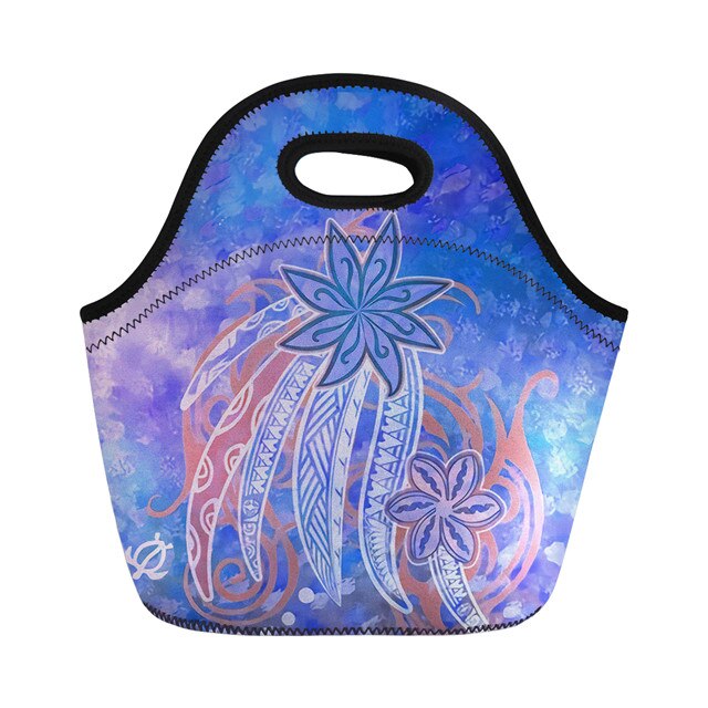 FORUDESIGNS Große Kapazität Thermische Mittagessen Tasche Frauen Hawaiian Tribal Sonnenaufgang Druck Weibliche Frühstück Box Tragbare Picknick Reisetasche: Freier Raum
