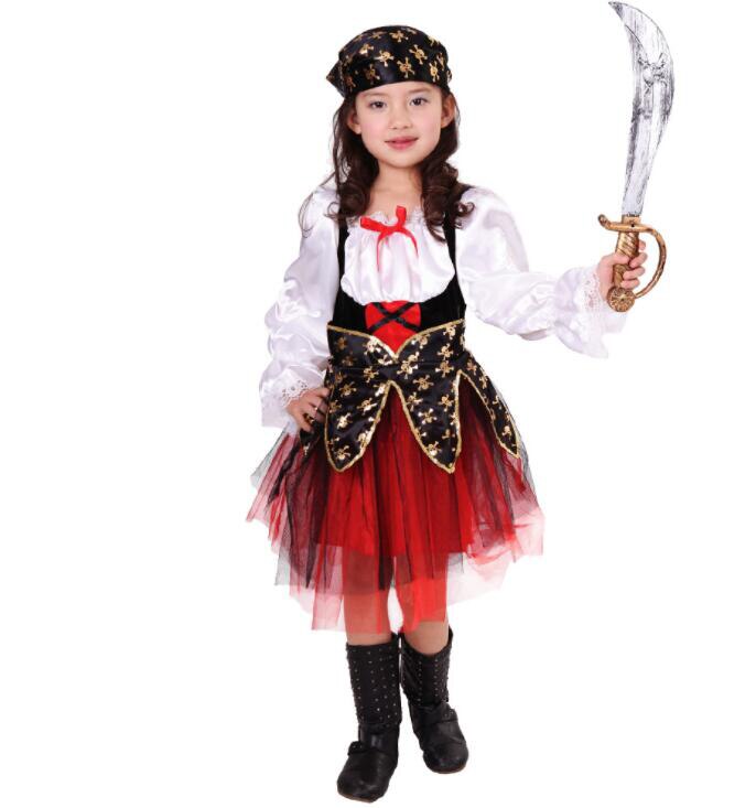 freundlicher Mädchen Pirat Cosplay Kostüm freundlicher Mädchen Halloween Fluch Der Karibik Cosutmes Kein messer