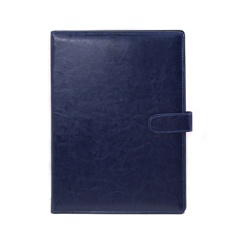 A4 Clipboard Folder, File Clipboard with Pen Holder, PU Leather Document Clipboard with Storage Organiser: Blue