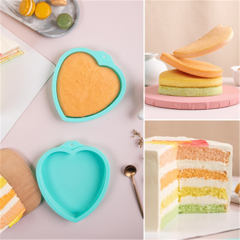 8/6 Inch 3D Liefde Hart Shape Cake Bakvorm Anti-aanbak Chocolade Mousse Cake Pan Diy Handgemaakte Pudding Jello Mallen Zeep craft