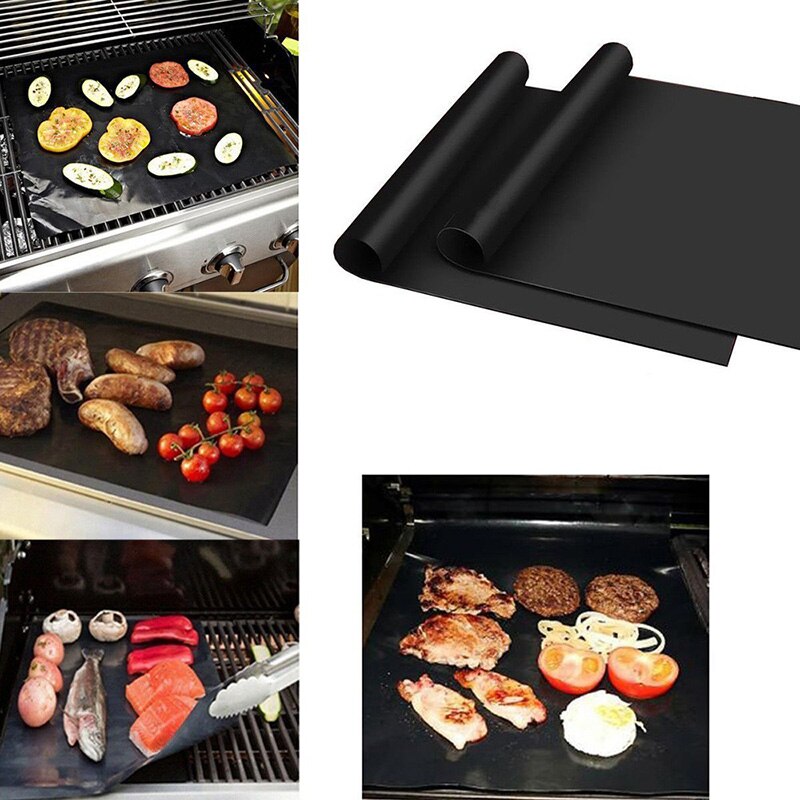 Kökstillbehör silikonbakmatta bbq matlagningsmatta svart återanvändbart nonstick-ark ugnsfack köksredskap köksredskap