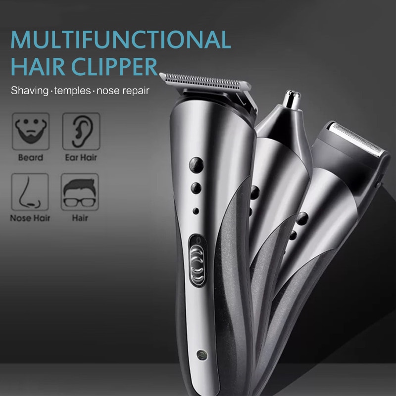 Profession Rechargeable Hair Clipper For Men Waterproof Wireless Low Noise Electric Shaver Beard Nose Ear Shaver Hair Trimmers