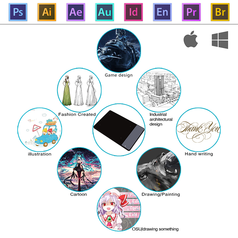 HUION 420 4" Signature Pen Tablet Digital Tablet Graphics Drawing Tablet With MINI USB