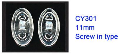 500 stück = 250 paar Oval Silikon nasenpads größe 11mm 12mm 13mm 15mm 16mm schraube in drücken in: Schraube in 11mm