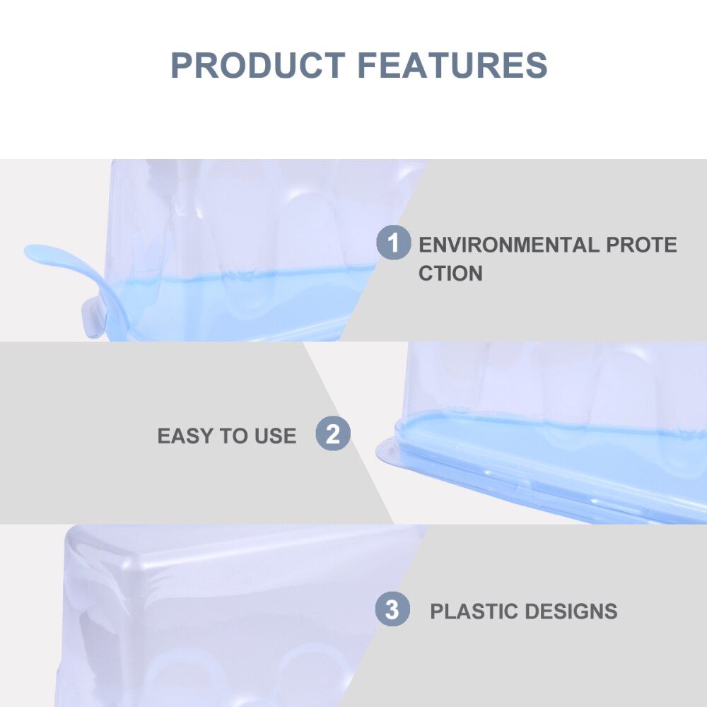 20pcs Transparent Cheese Triangle Cake Dessert Boxes Cake Box