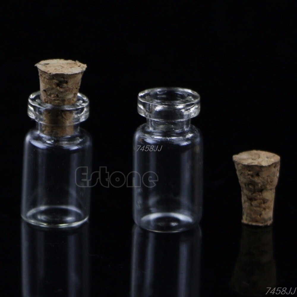 10Pcs Kleine Lege Clear Glazen Fles Flesjes Met Kurk Opslag Craft 0.5Ml 10*18Mm G03
