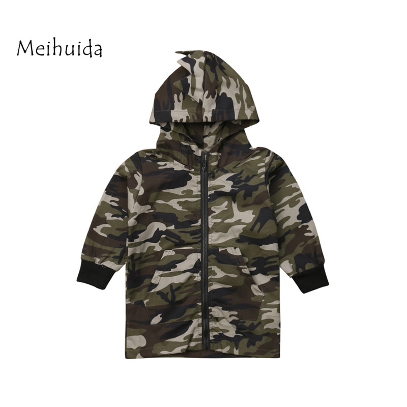 Bebê meninas meninos jaqueta cardigan 2019 moda primavera dinossauro camuflagem casacos do exército das crianças blusão outerwear