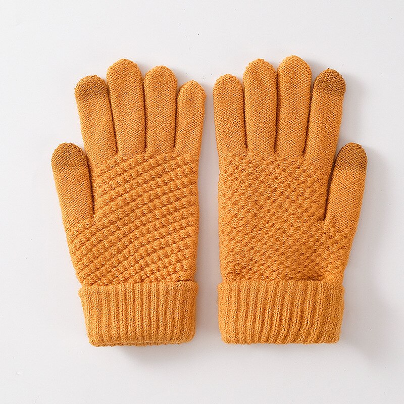 Winter neue wolle touchscreen handschuhe, Schüler verdickt erwachsene handschuhe, draussen jacquard gestrickte handschuhe, damen Finger handschuhe: D