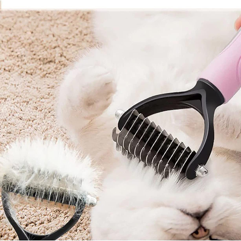 Hair Removal Comb for Dogs Cat Detangler Fur Trimming Dematting Brush Grooming Tool For matted Long Hair Curly Pet