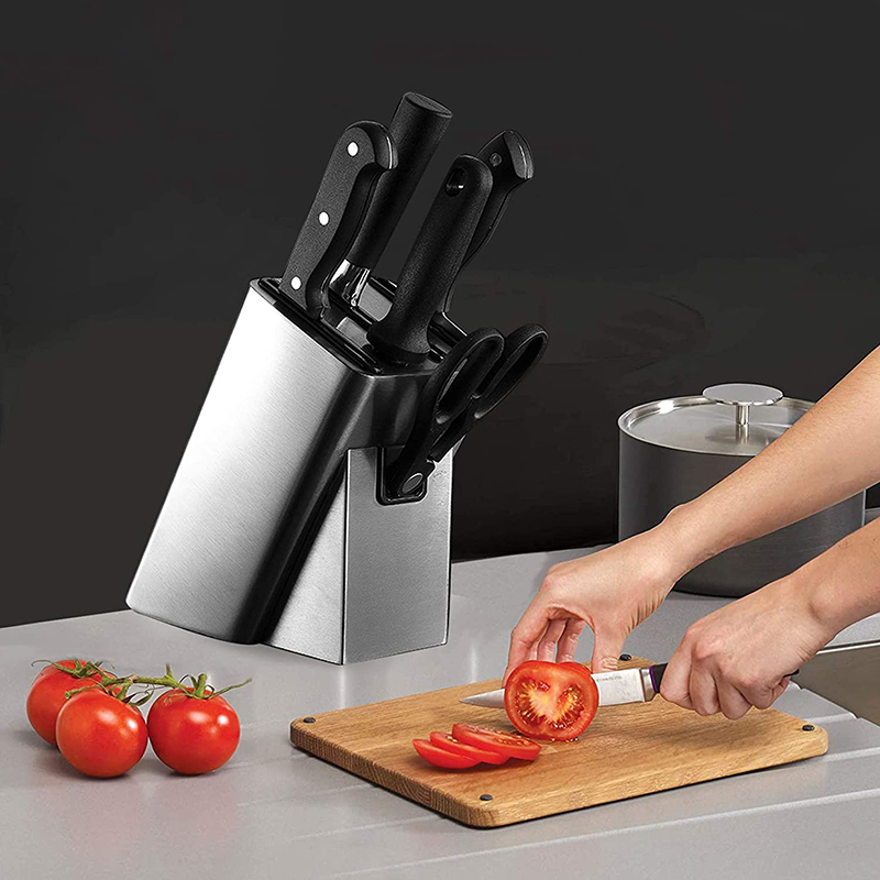Stainless Steel Knife Holder,Modern Knife Block Without Knives for Kitchen,Universal Knife Storage Organizer-Strong