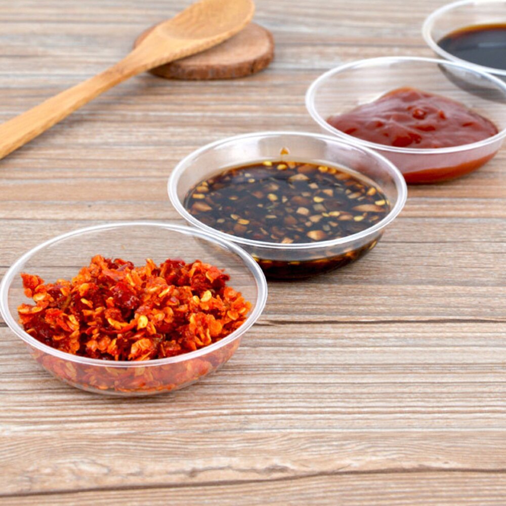 100 Stuks Wegwerp Saus Dompelen Bowls Azijn Gerechten Dip Schotel Specerij Gearomatiseerde Doos Kruiden Peper Dompelen Gedeelte