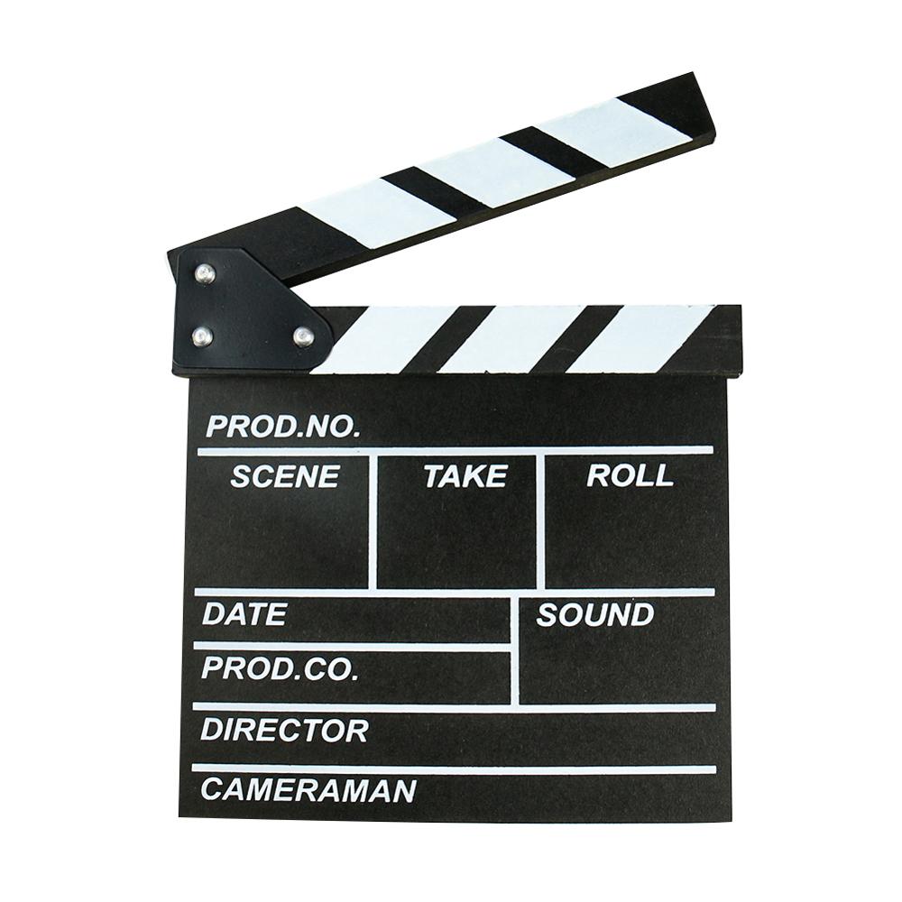 Director de película de vídeo pizarra de la tablilla de la película corte Prop negro blanco aplaudir palo claqueta de escena de tiro maestro de arte