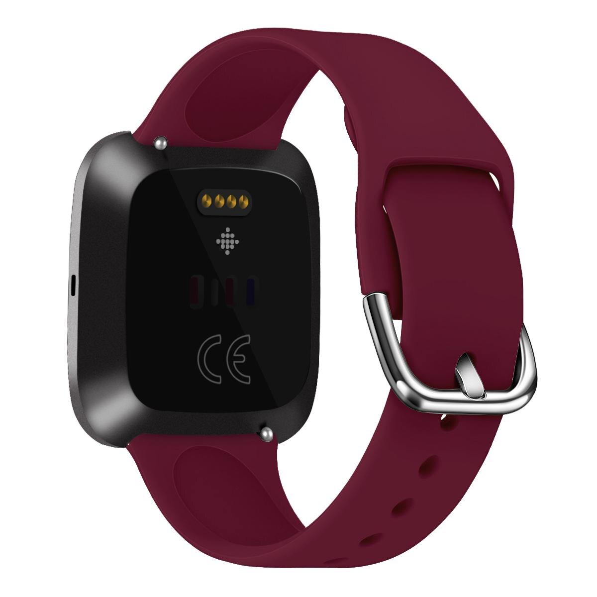 Silikon Armband Für Fitbit Versa 2 Band Smart Uhr Wirst Armband Ersatz Gummi Armband Für Fitbit Hohe Band: 03 dark red