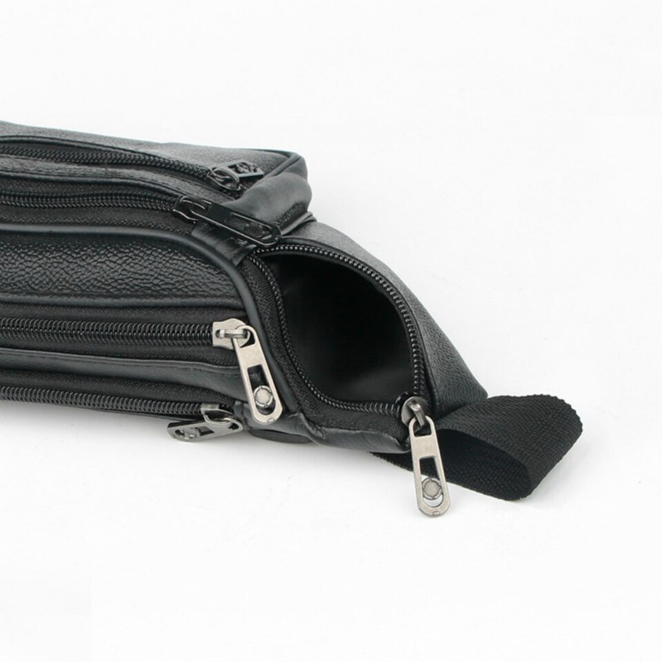 Sac de taille hommes Fanny Pack mâle poche ceinture poitrine Bum sacs taille Packs PU cuir argent téléphone portable en plein air Pochete Nerka Heuptas
