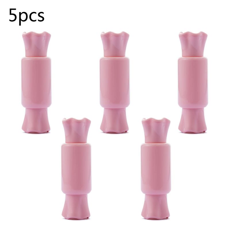 5 stuks schattige lege lipglosstubes in de vorm van snoepjes, navulbaar in de vorm van lippenbalsem: 2