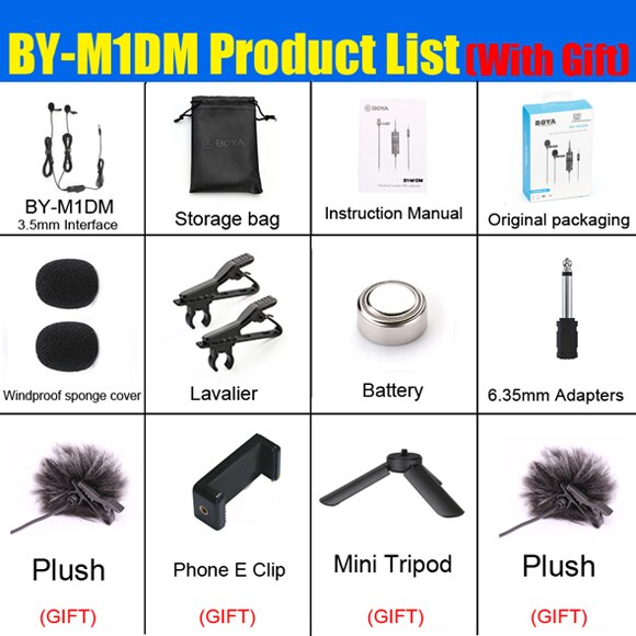 Boya BY-M1 BY-M1DM BY-MM1 Door M1 Lavalier Microfoon Camera Video Recorder Voor Iphone Smartphone Canon Nikon Dslr Zoom Camcorder: BY-M1DM Microphone