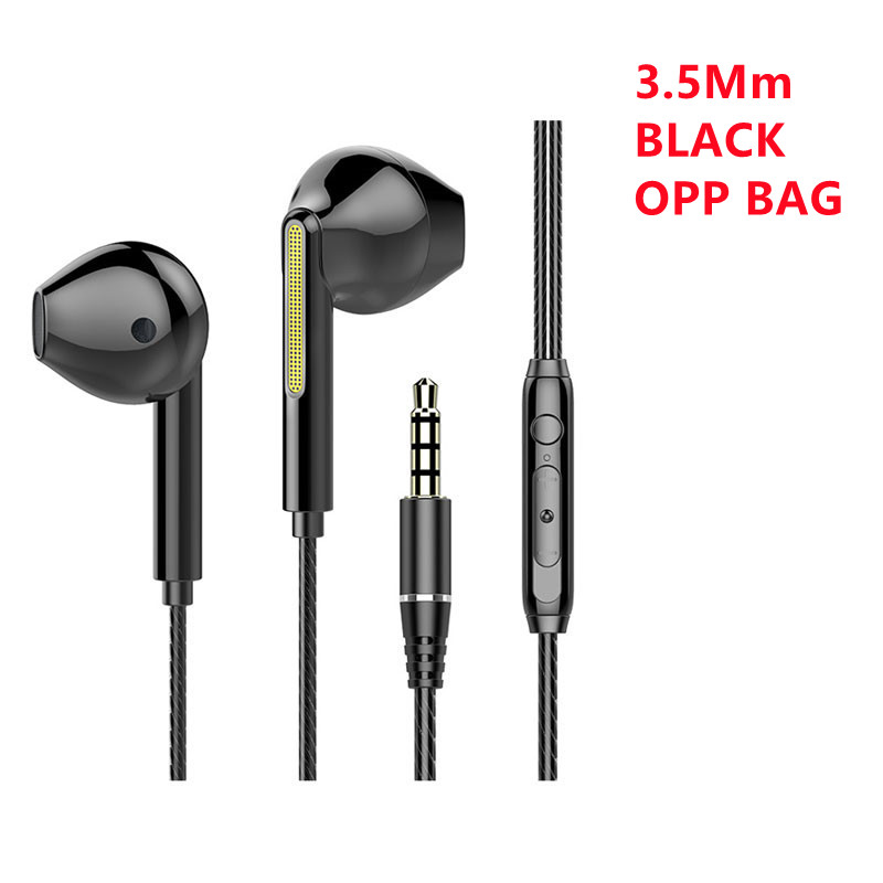 Kablede hovedtelefoner i øret headset kablede øretelefoner med mikrofon bas stereo ørepropper sport til huawei xiaomi vivo oppo iphone 5-6: Blå