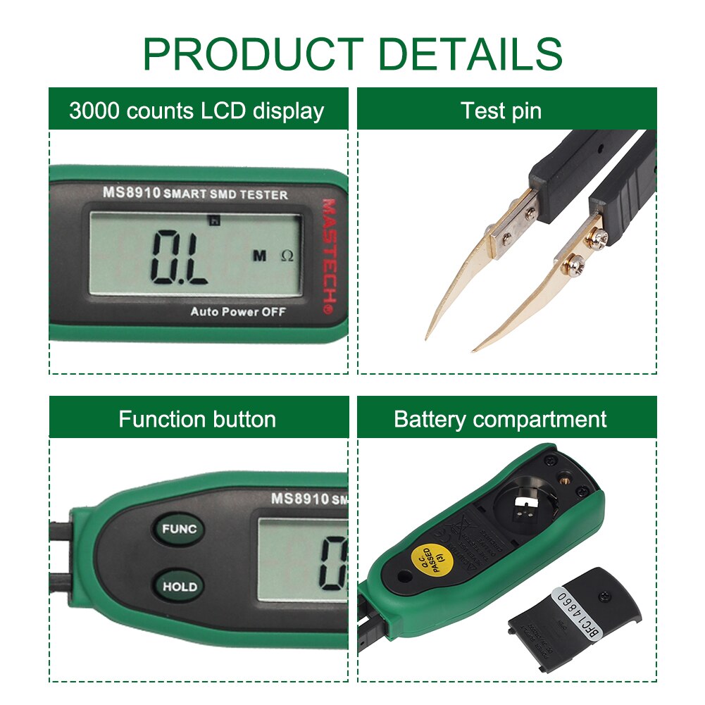 Instruments électriques résistance capacité mètre outils de mesure batterie alimenté automatique Compact SMD Test Portable