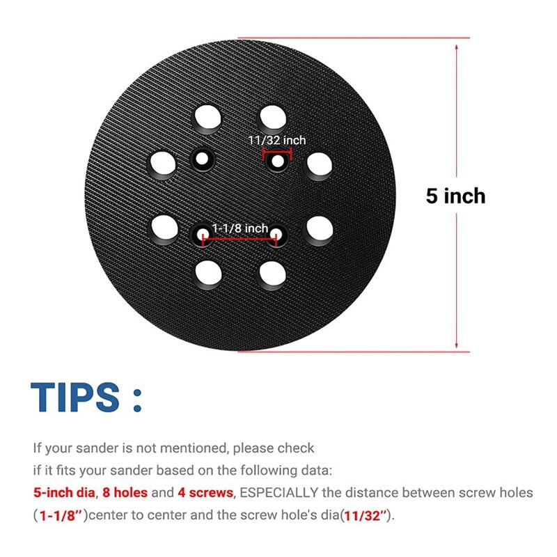 4-Pack 5 8-Hole Hook and Loop Sanding Pads for Dewalt DWE6423 & More 4-Pack 5 8-Hole Hook and Loop Sanding Pads for Dewalt DWE6423 & More