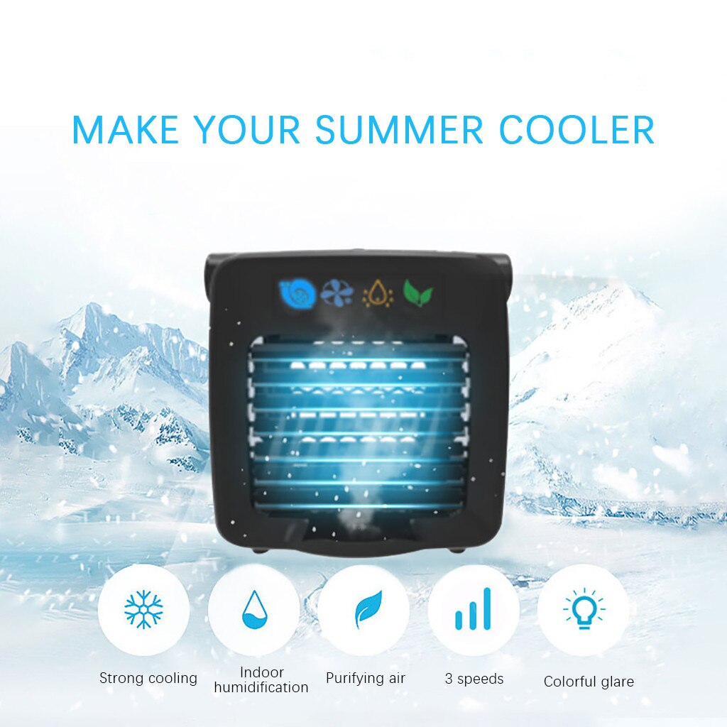 Mini Portable Air Conditioner USB Charging Portable Multifunction Air Conditioning Fan Home Refrigerator 10ml Water Tank