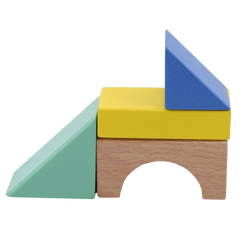 I bambini Prima Educazione in Legno 15 Grano Arcobaleno di Costruzione di Blocchi di Figura Del bambino Cognitivo Creatività Giocattoli Educativi Regalo