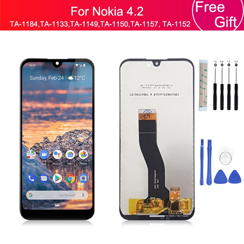 Für Nokia 4,2 LCD Anzeige Touchscreen Digitizer TA-1184,1133, 1149, 1150, 1157, 1152 bildschirm Ersatz Reparatur Teile 5.71"