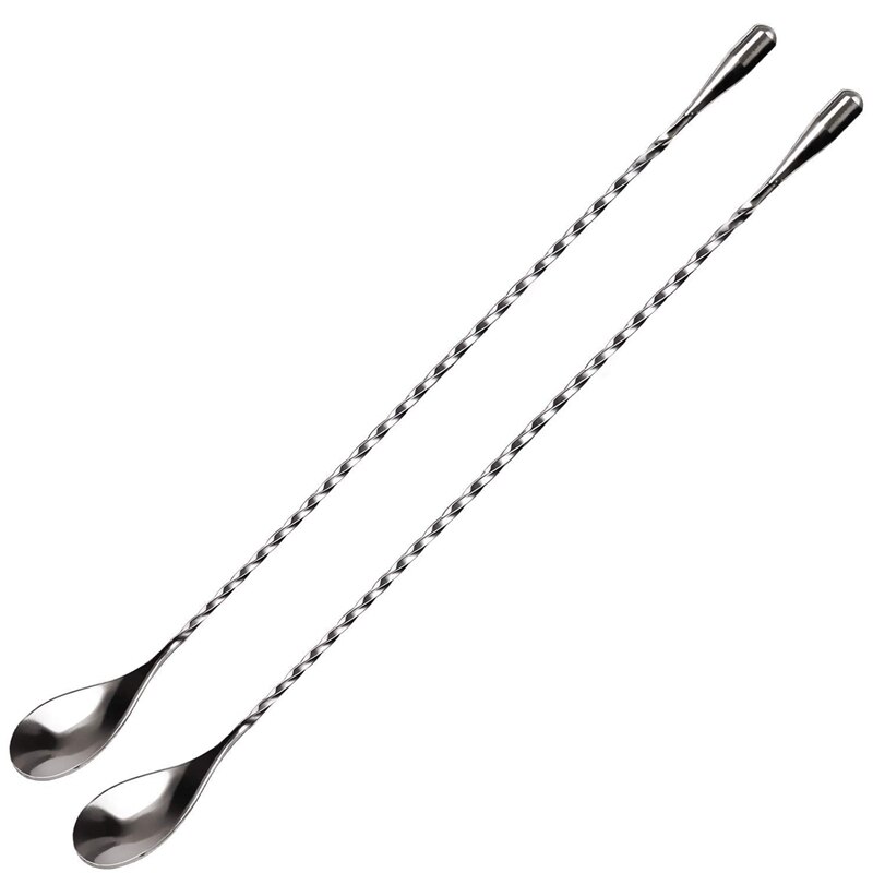 Mixing Spoon Stainless Steel Set of 2 Cocktail Bar Tool (12 Inches) Japanese Style Teardrop End: Default Title