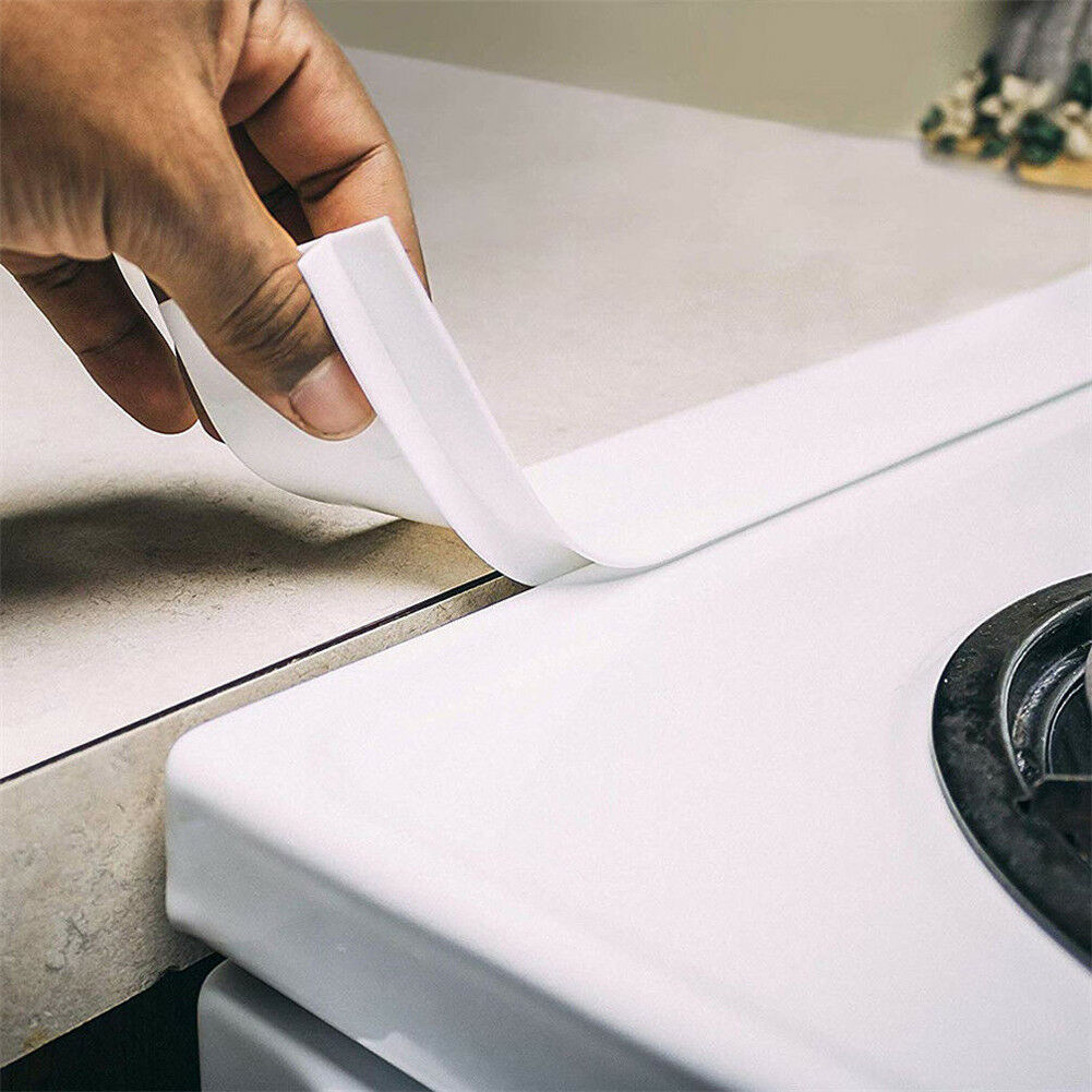 2Pcs Kitchen Silicone Stove Counter Gap Cover Easy Clean Heat-resistant Gap Filler Seals Spills Between Counter Tools