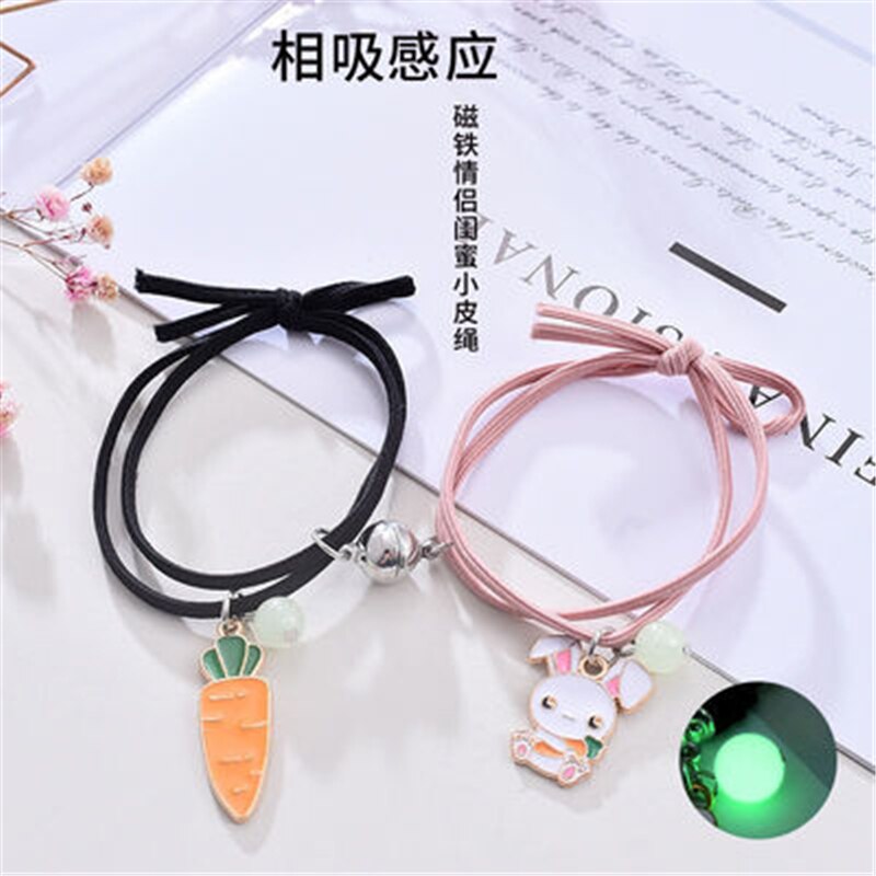 2023 Bracciale luminoso gatto stella luna coppia fascino fatto a mano corda regolabile braccialetto amico abbinato amore infinito gioielli regali: Giallo brunastro