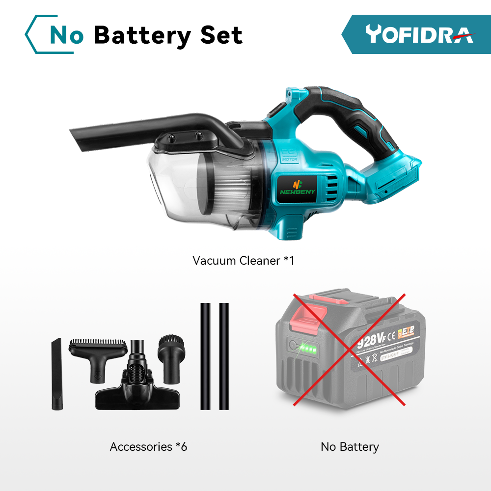 Aspirateur électrique portatif sans fil 1000W, puissant, Rechargeable, outils de nettoyage d'intérieur domestique pour batterie 21V 18V: Default Title