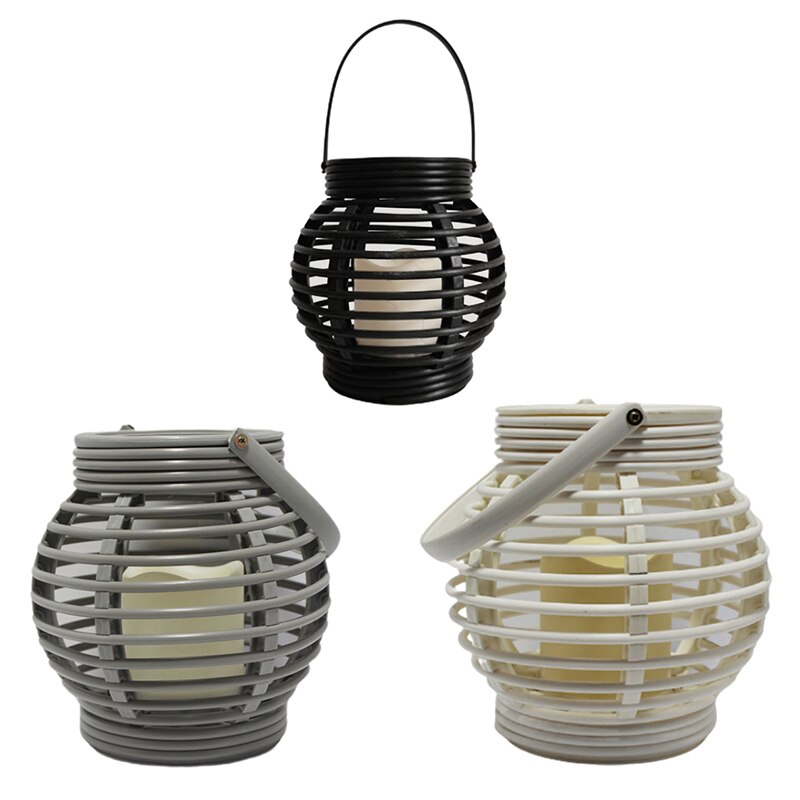 Bougie en rotin en plastique artisanal, accessoires de scène, lampe de décoration intérieure de cour, pendule suspendu à double usage: 3pcs