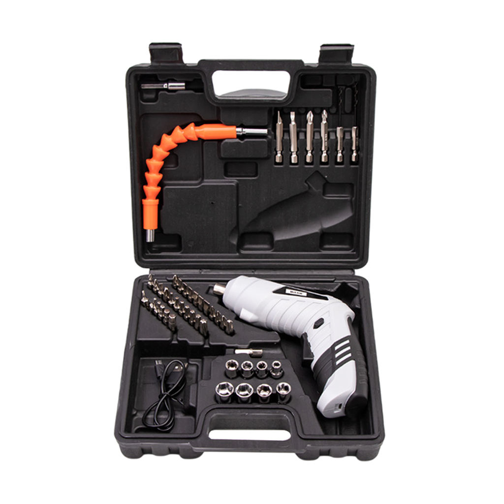 Multifunctional Power Impact Wrench Screwdriver Electric Tool 3.0N.M 220RPM LI-Ion Battery Cordless with LED High Torque for Car: White Basic 4.2V