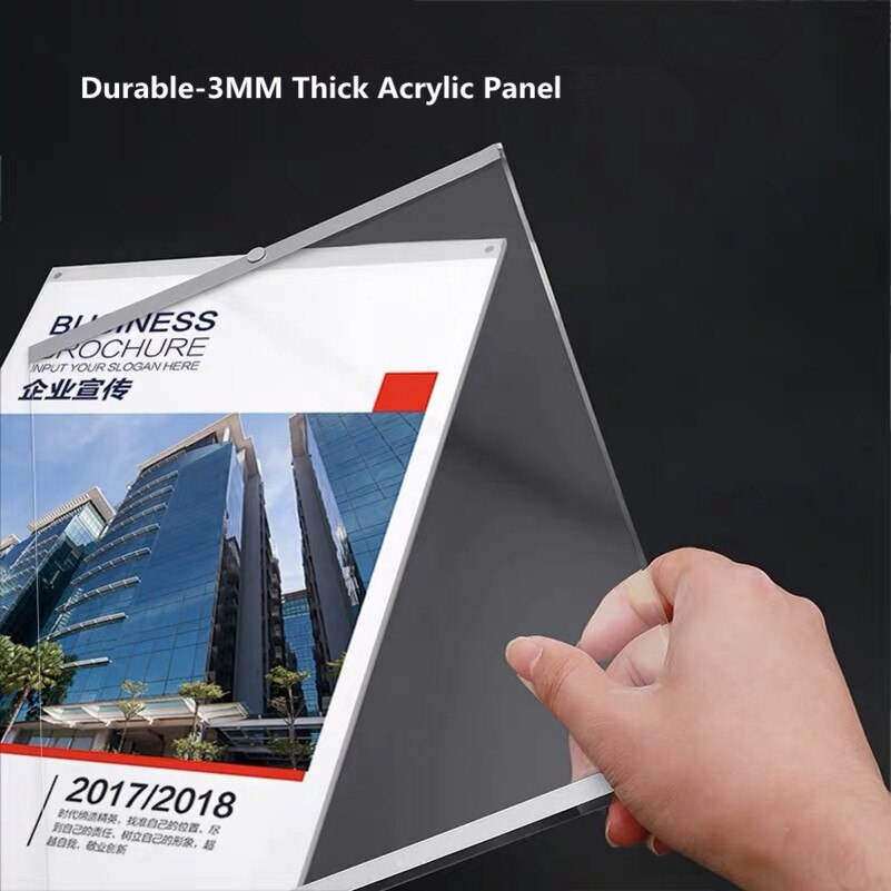 A5 Wall Mount Self-adhesive Acrylic Picture Photo Poster Display Frame Magnetic Sign Holder Stand Decoration