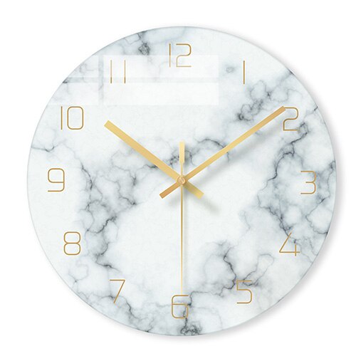 1 Pcs Nordic Marmer Wandklok Moderne Minimalistische Slaapkamer Art Klokken Persoonlijkheid Creatieve Woonkamer Mode Muur Horloge: A
