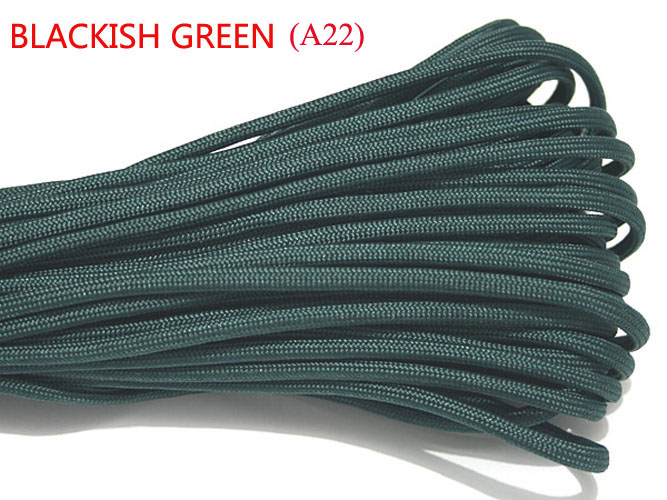 1 pièces 550 Paracord Parachute cordon lanière Mil Spec Type III 7 brins noyau 100 FT 27 couleurs pour l'escalade Camping boucle Bracelet: Black