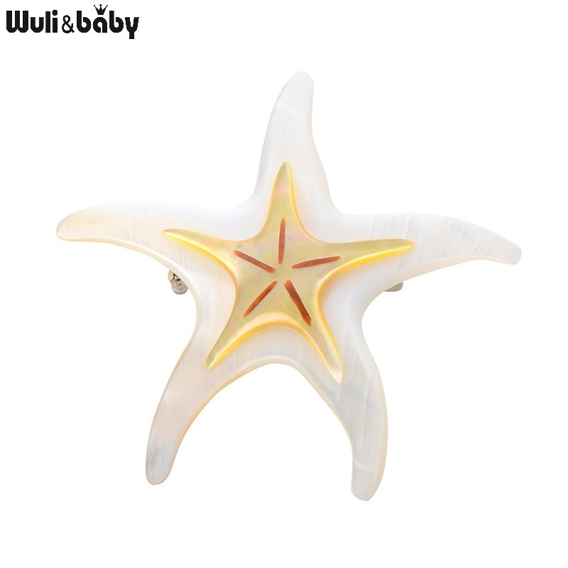 Wuli & bambino Naturale conchiglia stella marina Spille per Le Donne E Gli Uomini classico Stella Animale Banchetto Matrimoni Spille Regali Di Natale
