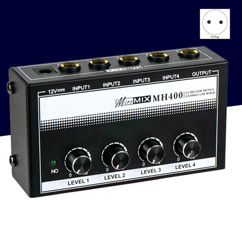 MH400 4 Aisle Mixer Ultra Low Noise Microphone Musical Instrument Audio Amplifier Hub Mixer Mixer